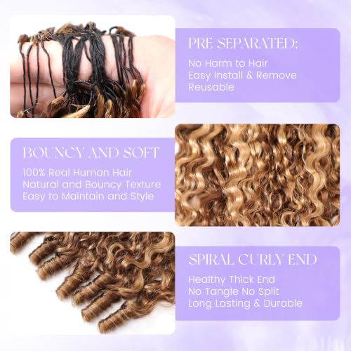 Highlight 1Pcs 50g 18 Inch Burmese Curly Human Hair Crochet Extension - Ashart