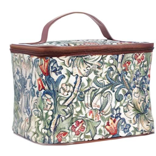 William Morris Tapestry Makeup Organizer Bag with Floral Design – Women’s Toiletry & Cosmetic Case