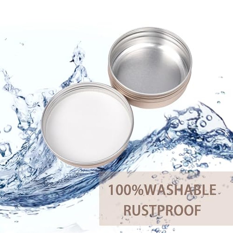 24 Pack 4oz/120ml Screw Top Aluminum Tin Jars with Screw Lids and Blank Labels - Refillable 120ml Metal Containers for Lip Balms, Candles, Salves, Spices, Crafts(Champagne)