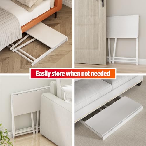WOHOMO Small Folding Desk 31.5 x 15.7 White Compact Computer Table