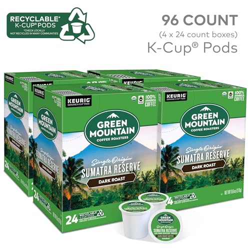 Green Mountain Coffee Roasters Sumatra Reserve Dark Roast Coffee Pods - 96 Count, Keurig Compatible