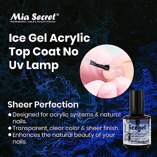 Mia Secret Professional Nail System Ice Gel Acrylic Top Coat No Uv Lamp
