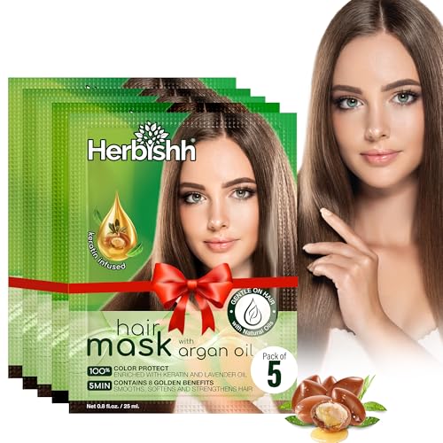 Argan Hair Mask for Dry & Color-Treated Hair 25ml Pack of 5 - Nourishing Deep Conditioner