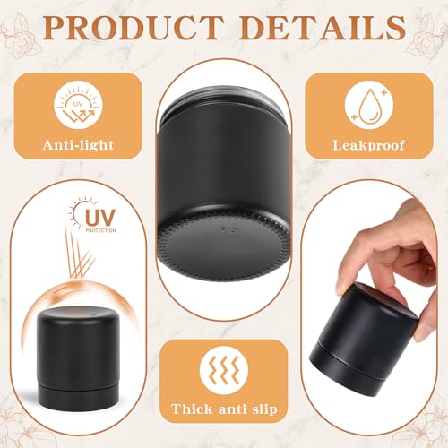Black Frosted Glass Jars with Lids - Small Empty Cosmetic Containers for Making Candles andLotions, Creams, Balmss and DIY Crafts - Pack of 24 (Black Frosted, 4oz)