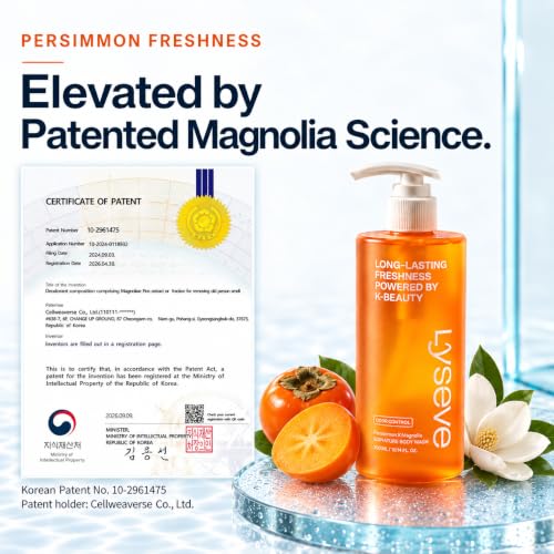 LYSEVE Persimmon Body Wash for Odor & Nonenal Care Korean Natural Cleanser