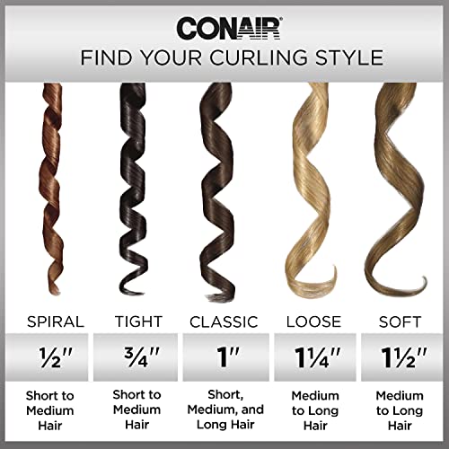 Conair INFINITIPRO Rose Gold Titanium 1.25-Inch Curling Iron - Black, Loose Curl Barrel