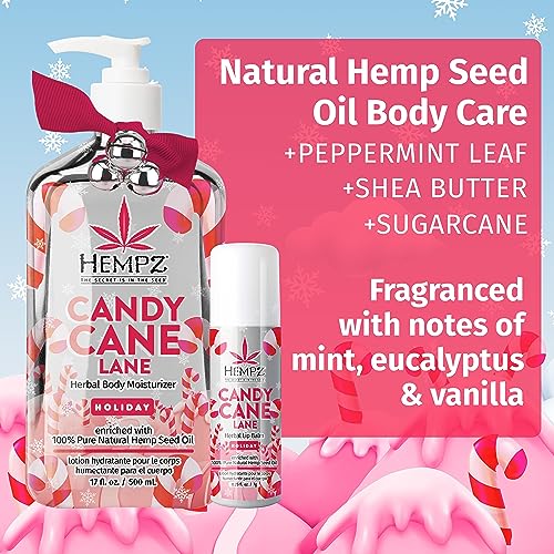 Hempz Holiday Gift Set with Lip Balm & Moisturizer - Candy Cane Lane 17.44 Fl Oz