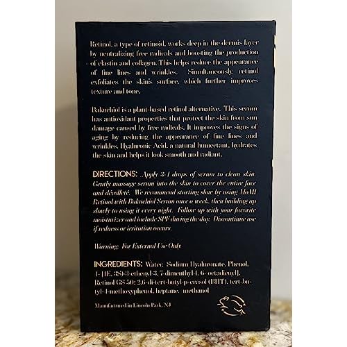 M?MI Retinol with Bakuchiol Serum, 1 oz, Anti-aging. For sensitive skin. Reduces fine lines and wrinkles. Contains, Retinol GS50, HA, and Bakuchiol