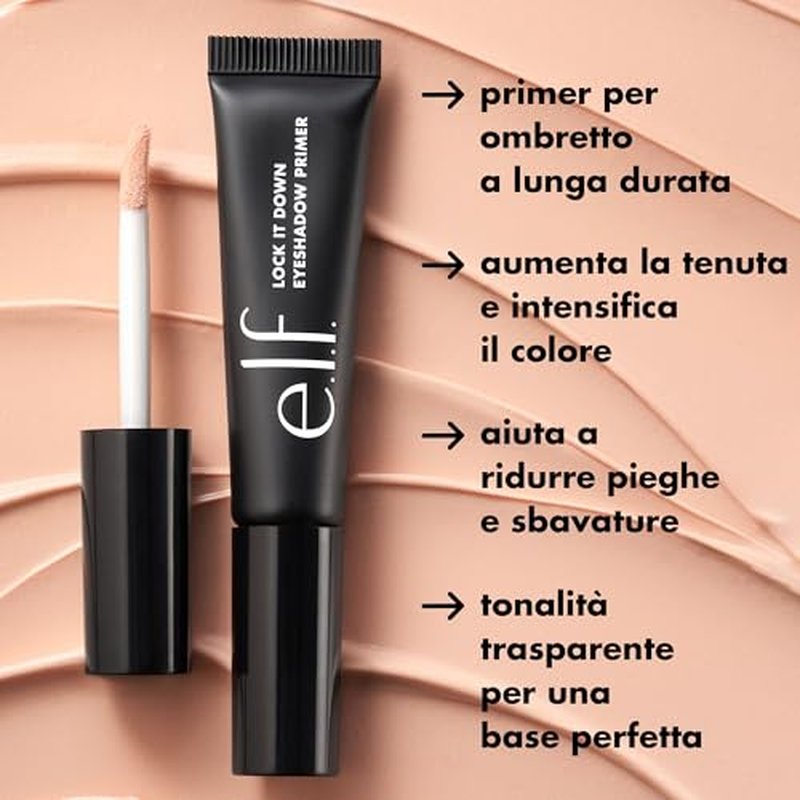 e.l.f. Lock It Down Eyeshadow Primer,Smooth Creamy Eye Makeup Primer For Long-Lasting Eyeshadow,Intensifies Color,Helps Prevent Creasing,Vegan & Cruelty-Free,(Pack of 2)