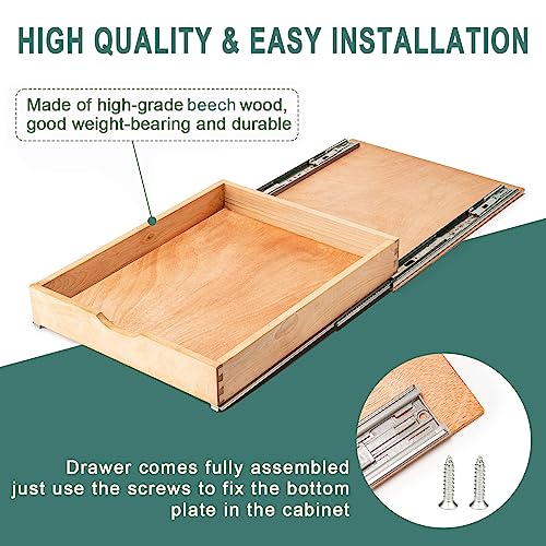 18”W x 21”D Fully Assembled Pull Out Cabinet Drawer - Soft Close Kitchen Organizer