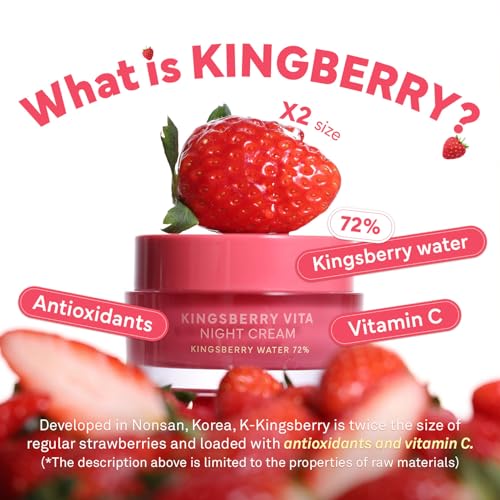 HINCE KINGSBERRY Vita Night Cream - Glass Skin Hydrating Moisturizer with Niacinamide - Korean Dullness & Pore Care, 1.69 fl oz