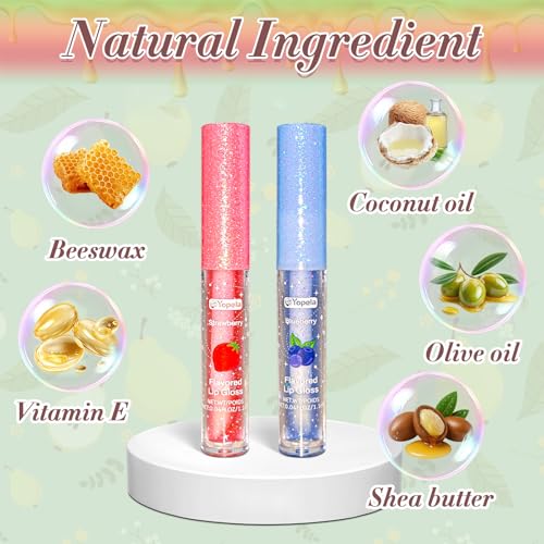 Lip Gloss Set with Vitamin E & Natural Oils - 42pcs Fruit Flavored Moisturizing Lip Gloss C-42