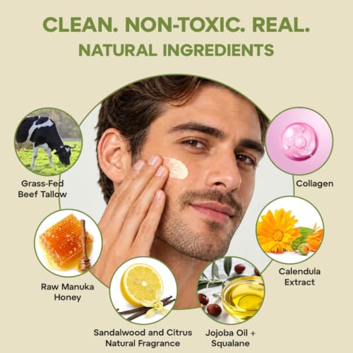 Do Less Whipped Beef Tallow Moisturizer for Face & Body - Deep Hydration with Manuka Honey & Jojoba Oil, 4oz