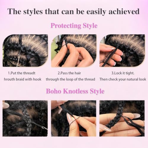 Deep Wave Crochet Hair Natural 14 Inch 50g - Feather Knotless Human Hair Bundles for Black Women