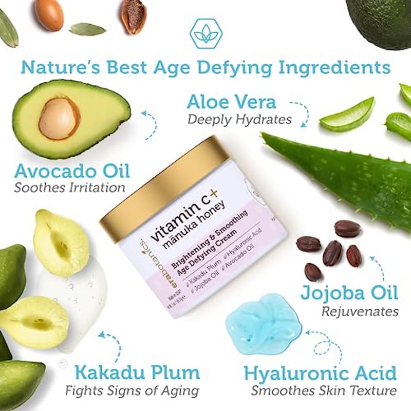 Era Organics Vitamin C Face & Organic Eye Cream ? Nourishing Vitamin C Face Cream for Fine Lines, Wrinkles + USDA Organic Eye Balm for Puffiness, Bags ? Made in USA, Safe For Sensitive Skin
