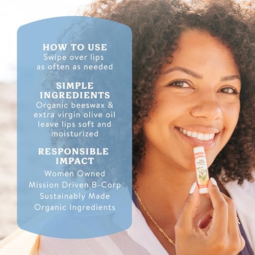 Unscented Organic Lip Balm Pack of 8 - Sensitive & Long-Lasting Moisturizer
