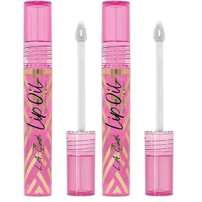 L.A. Girl Lip Oil Nourishing Gloss, Sheer Strawberry GLC722 (Pack of 2)