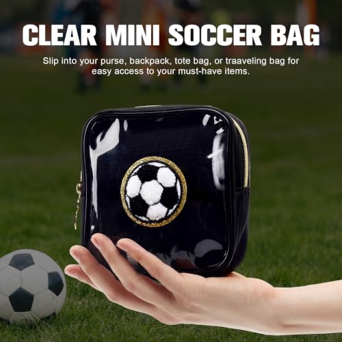 12 Pcs Soccer Themed Makeup Bags for Girls - Transparent PVC Small Organizer - Variation of THIS Listing