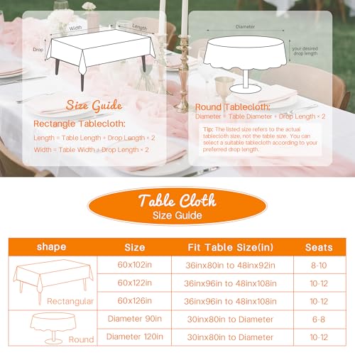 12 Pack White Rectangle Tablecloths 60 x 102 Inch for 6 Foot Tables - Wrinkle-Resistant Polyester, Reusable Event Cover - Variation: White-60 x 102 Inch, 12 Pack