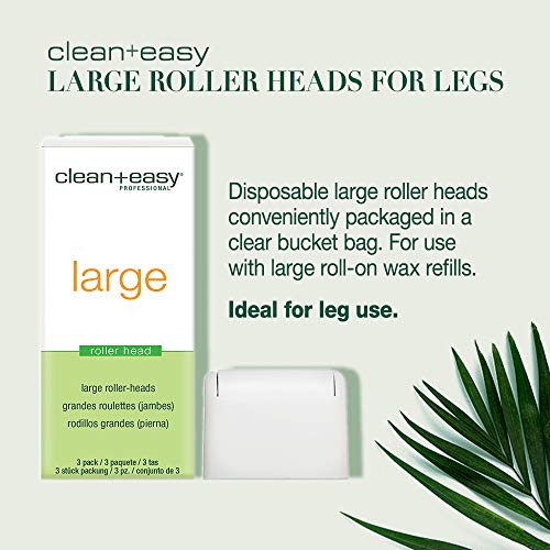 Clean + Easy Large Wax Roller Heads ? Roll On Wax Refill Applicators, Compatible with Wax Cartridges for Legs & Body Hair Removal, 3 Pack