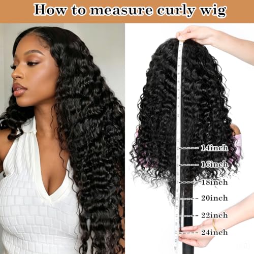 Deep Wave Human Hair Wig 4x4 HD Lace Closure 11/18 Inch - Brazilian Virgin