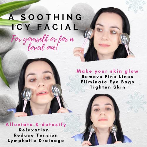 Facial Ice Globes for Skin Care - Cryo Face Roller for Depuffing & Anti-Aging