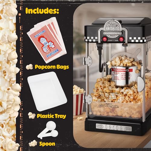 Popcorn Machine Little Bambino 2.5oz Black Countertop Popper