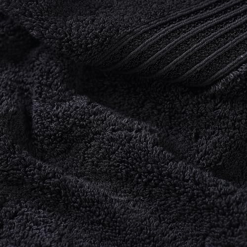 Superior Egyptian Cotton 10-Piece Face Towel Set , Small Towels For Facial, Spa, Quick Dry, Absorbent Towels, Bathroom Accessories, Guest Bath, Home Essentials, Washcloth, Airbnb, Black