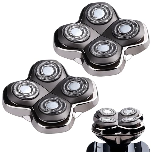 MISHAVE 2 Pack Replacement Shaver Heads for Skull Pitbull Gold PRO Silver PRO Platinum PRO - Variation of FOUTE