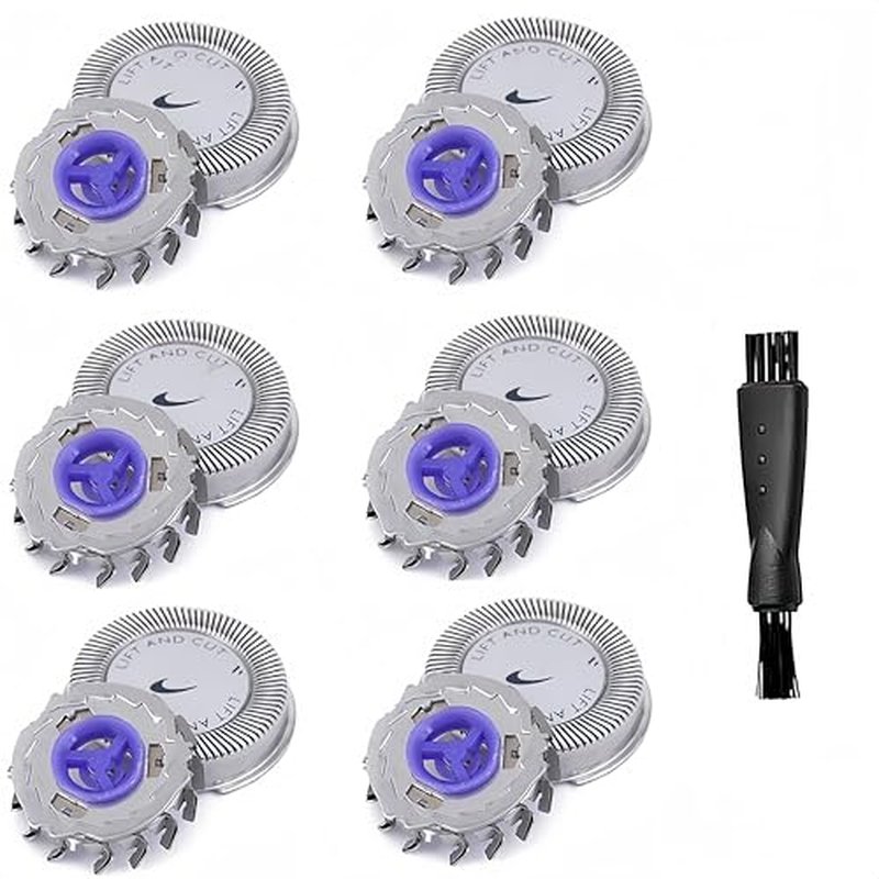 6-Pack HQ56 Replacement Shaver Heads Compatible with Philipss Norelco hq56 Replacement Heads HQ5625 HQ380 HQ489 HQ6863 hq5810 isoseries Razor Shaving Heads Blade