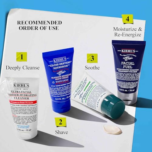 Men's Skincare & Shaving Kit - Grooming Set with Cleanser, Shaving Cream, Aftershave & Moisturizer