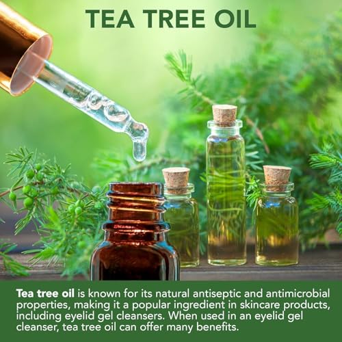NOVEHA Tea Tree Eyelid Gel Cleanser - for Blepharitis, MGD, and Dry Eye with Pro-Vitamin B5, Hyaluronic Acid, and Cucumber Extract - Gentle Cleansing, Soothes Itchy Eyelid and Burning Eyes - 3PK-50mL