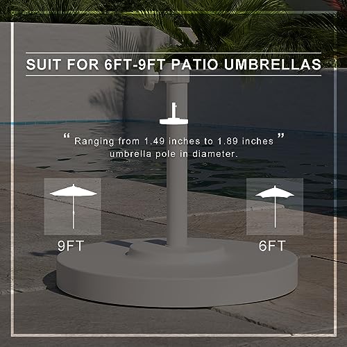 California Umbrella 50 lbs. Concrete Umbrella Base - White, Powder-Coated Steel, Round