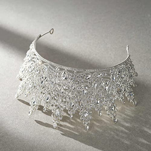 Silver Tiara Crown for Women & Girls - Wedding, Quinceanera, Prom Headpiece