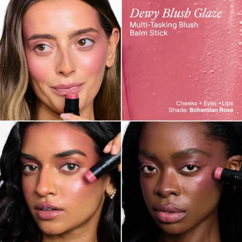 Nudestix Nudies Bloom All Over Dewy Color Stick - Bohemian Rose, 3-in-1 Vegan Blush for Cheeks, Eyes & Lips