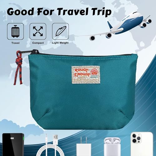 Blue Tech Storage Pouch - Small Travel Cable Organizer EDC