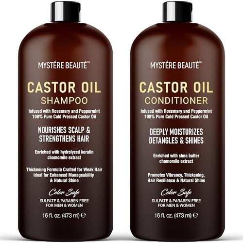 Castor Oil Shampoo & Conditioner Set with Keratin - 16 oz Each | THIS LISTING VARIATION