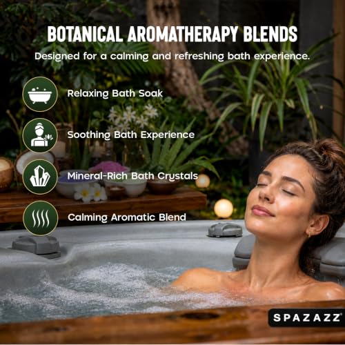 Aromatherapy Spa & Hot Tub Salt Sample Pack - Botanical Essential Oils, Natural Minerals, 8 Scents
