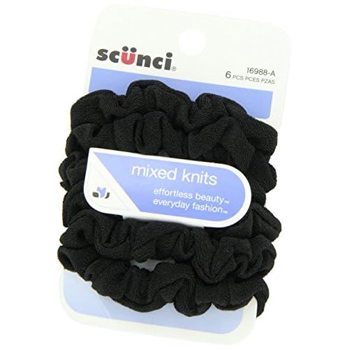 Scunci Effortless Beauty Mini Slinky Black Twisters 18, 3 Count