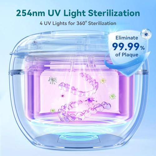 Orgpek Ultrasonic Retainer & Denture Cleaner 45kHz UV Deep Cleaning Machine