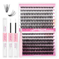 FADLASH DIY Eyelash Extension Kit, 240Pcs Lash Clusters with Lash Bond and Seal, Clusters Eyelash Applicator Tool, D Curl DIY Lash Kit (30D+40D Kit)
