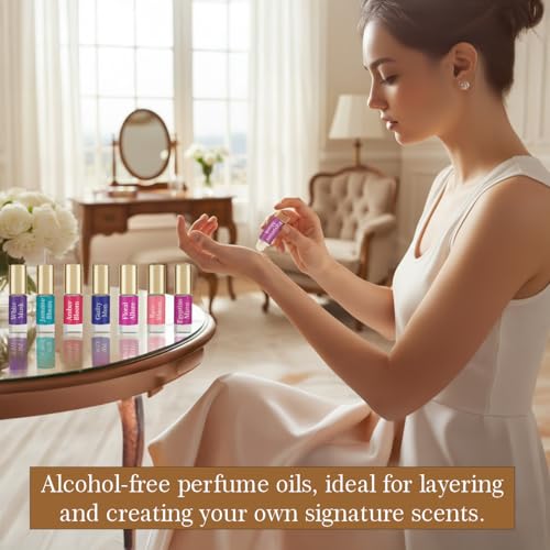 Zoha Perfume Discovery Set - 7 Sample Perfumes with Floral & Musk Scents - 0.48 Fl Oz