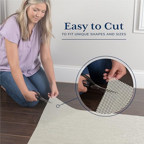 Veken 12x15 ft White Rug Pad Non-Slip Gripper for Hardwood & Tile Floors