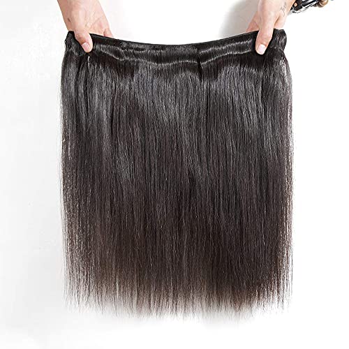 24 Inch Human Hair Bundles Straight Black 50g Natural Remy Double Weft