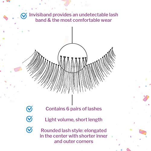 Ardell Natural 109 False Eyelashes, 6 Pairs x 2 Pack – Black, Invisible Band