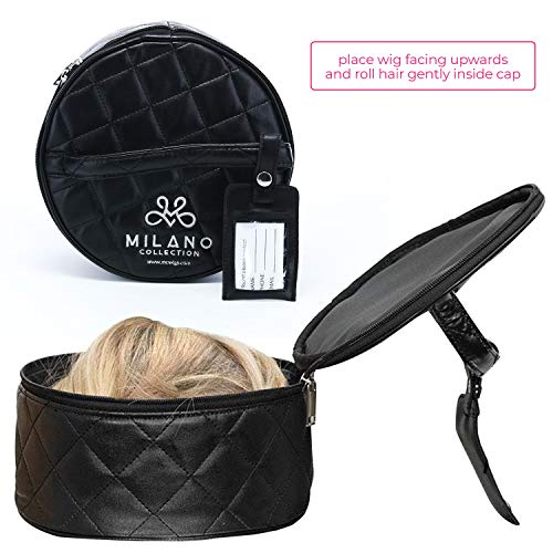 Round Premium Wig Travel Case - Compact & Durable Makeup Box in Black