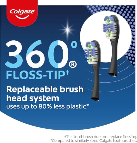 Colgate Floss-Tip Replaceable Toothbrush Heads 12 Pack - Deep Clean & Gently Reach Gum Line