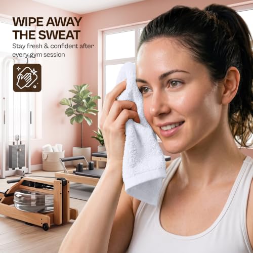 White Washcloth Set - 60 Cotton Face Towels 12x12 Inches, Soft & Absorbent - Variation of THIS listing