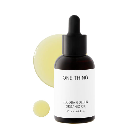 ONE THING Jojoba Golden Organic Oil 1.69 Fl Oz | Moisturizing Natural Oil for Face Body Hair Nails Dry Rough Skin | Cold Pressed, Unrefined | Refine Pores, Barrier Repair, Exfoliate | Korean Skincare