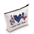 LEVLO Texas State Cosmetic Bag Long Distance Relationships Gift Peace Love Texas Zipper Pouch Bag Moving Away Gift